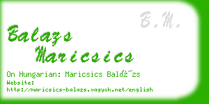 balazs maricsics business card